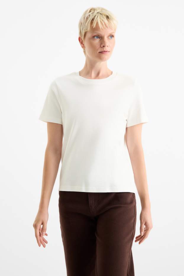 Women - T-shirt - slim fit - white