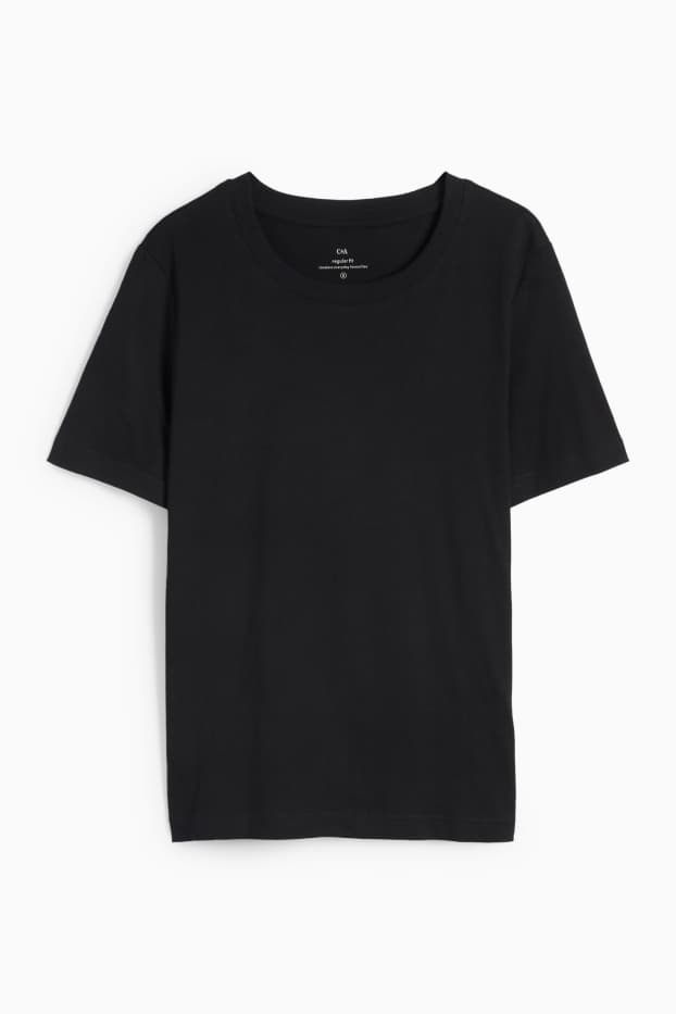 Damen - T-Shirt - Regular Fit - schwarz