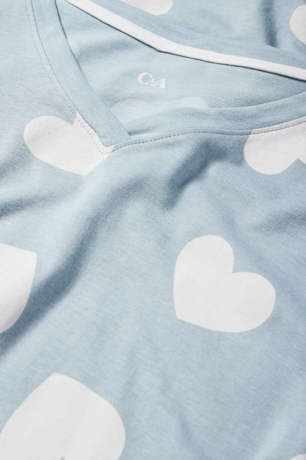 Donna - Camicia da notte - fantasia - azzurro
