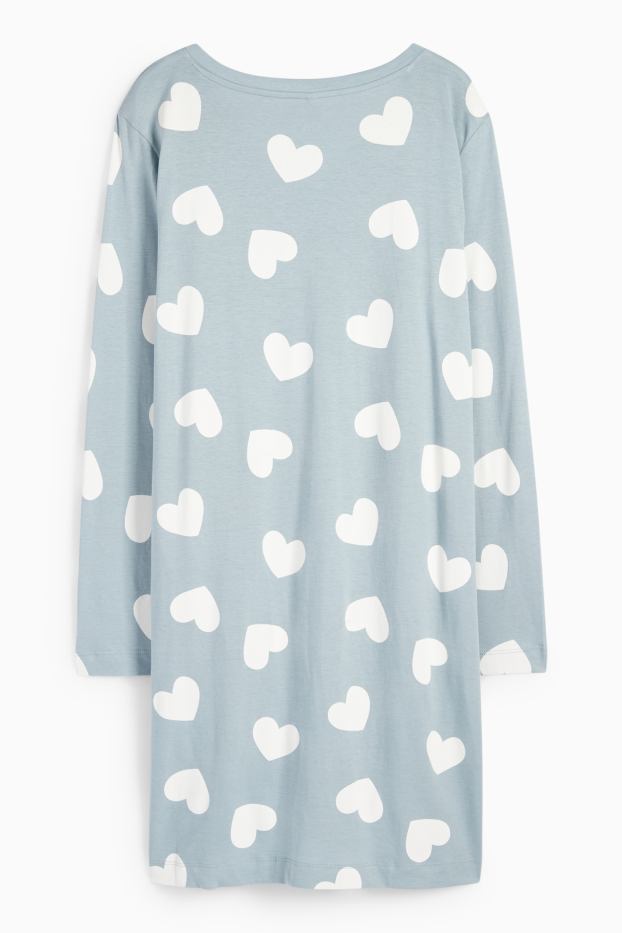 Donna - Camicia da notte - fantasia - azzurro