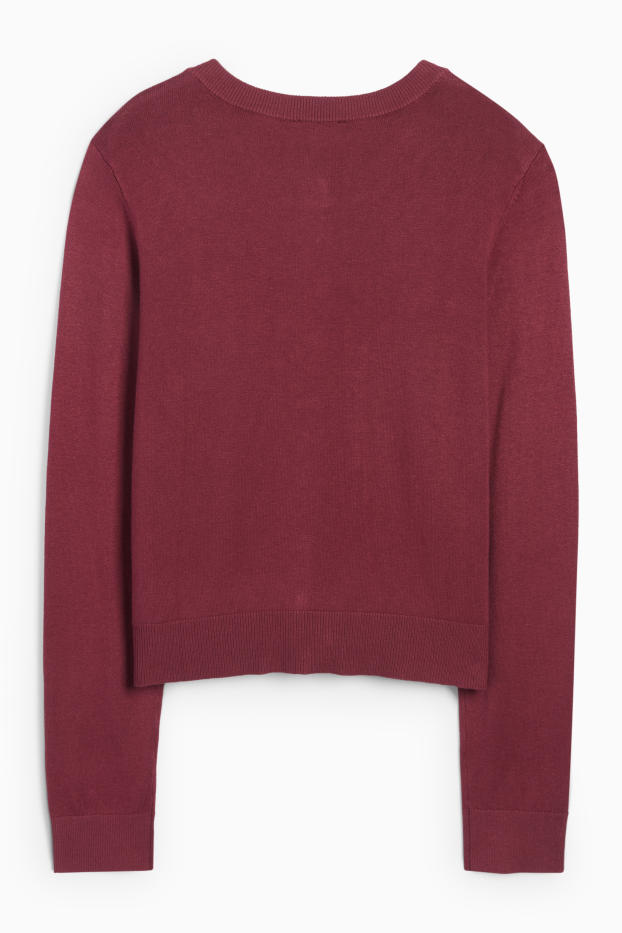 Damen - Strickjacke - bordeaux