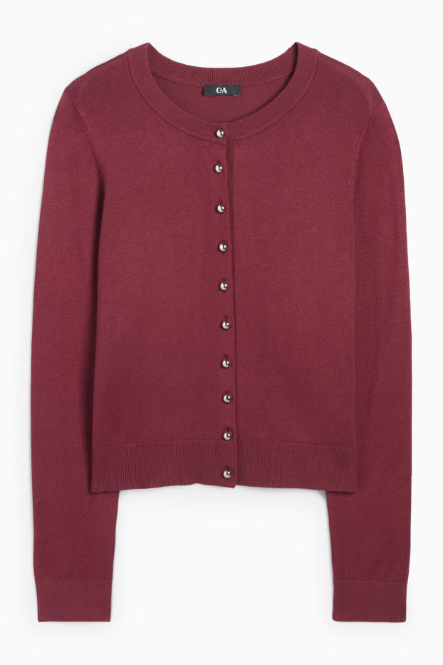 Damen - Strickjacke - bordeaux