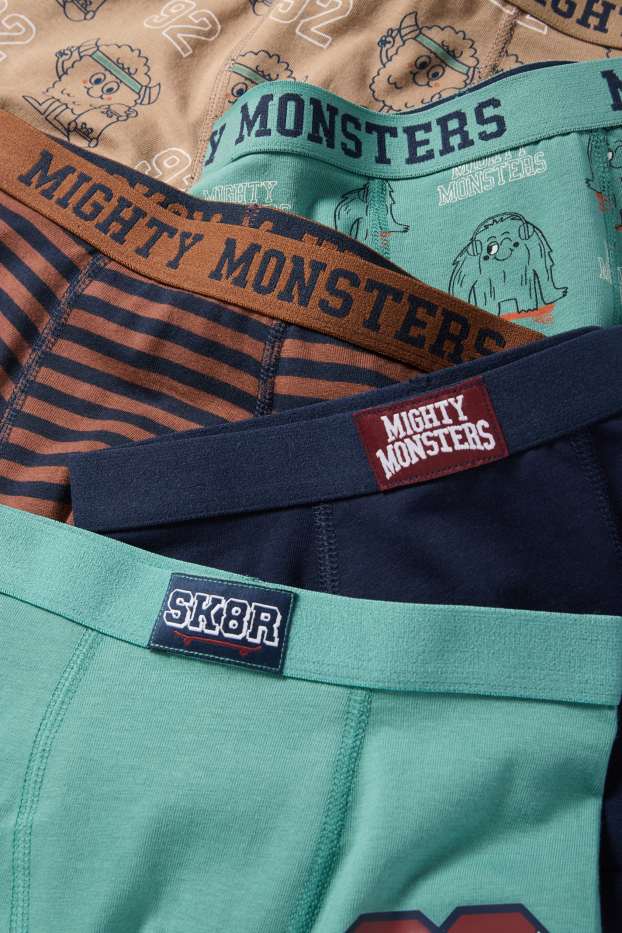 Kinder Jungen - Multipack 5er - Monster - Boxershorts - grün