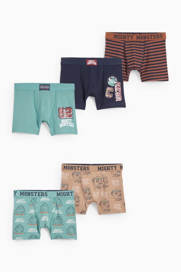 Kinder Jungen - Multipack 5er - Monster - Boxershorts - grün
