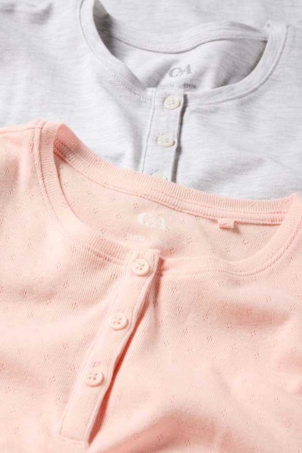 Bambine - Confezione da 2 - maglia pigiama - rosa