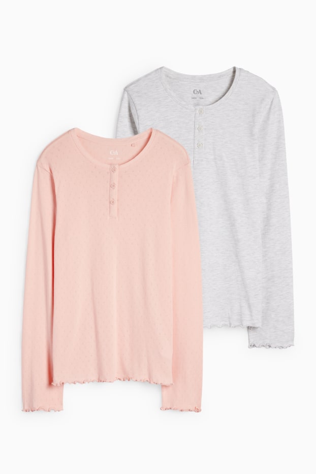 Bambine - Confezione da 2 - maglia pigiama - rosa