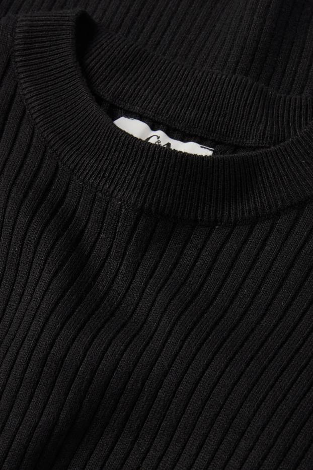Femmes - Pull - côtelé - noir