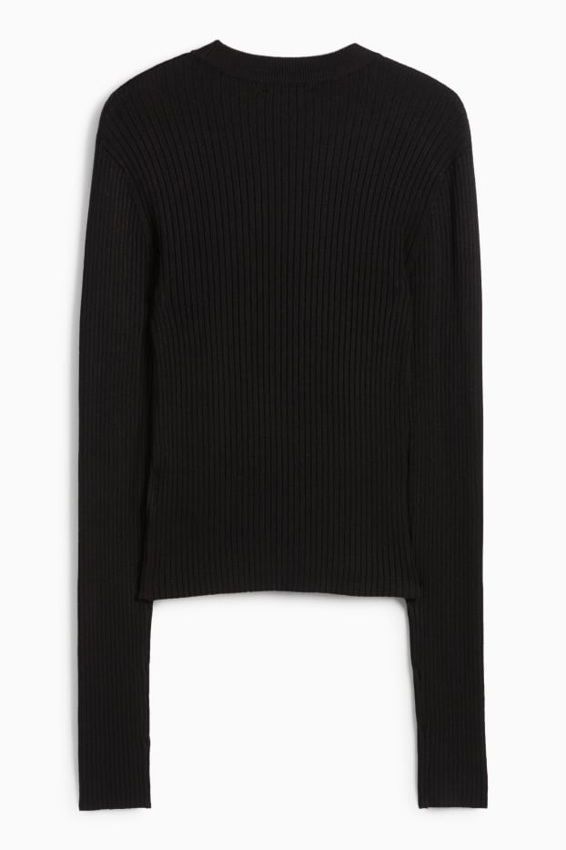 Femmes - Pull - côtelé - noir