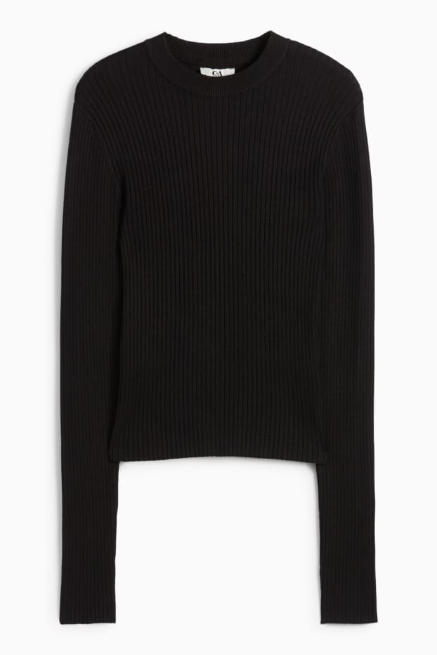 Femmes - Pull - côtelé - noir