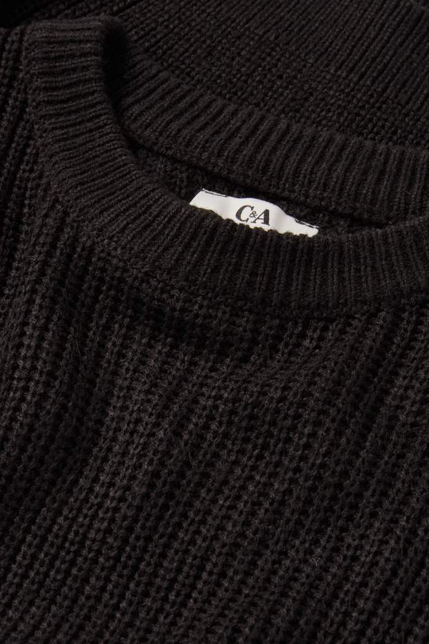 Donna - Maglione - a coste - nero