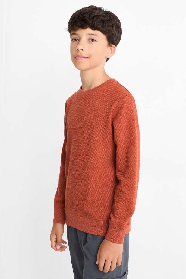 Bambini - Felpa - tessuto tramato - arancio scuro