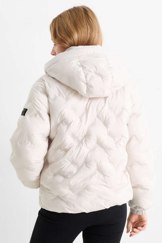 Kinderen: meisjes - Gewatteerde jas met capuchon - licht beige