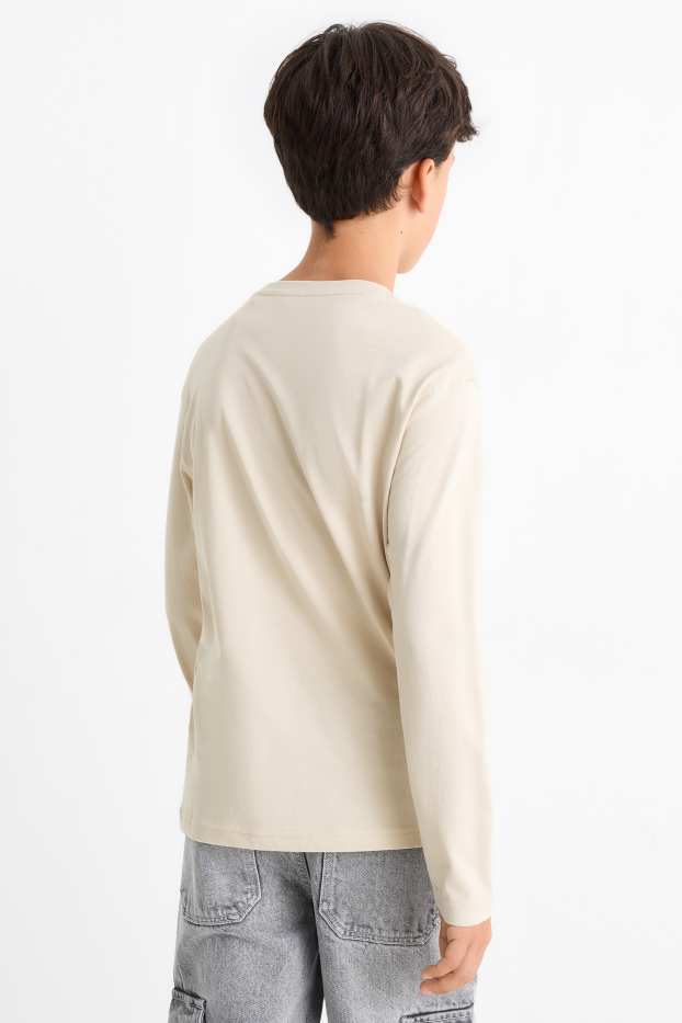 Kinder Buben - Multipack 2er - BMX - Langarmshirt - hellbeige