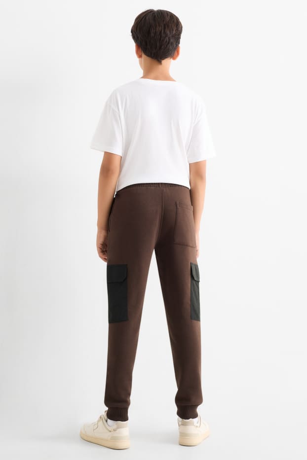 Children Boys - Cargo joggers - dark brown