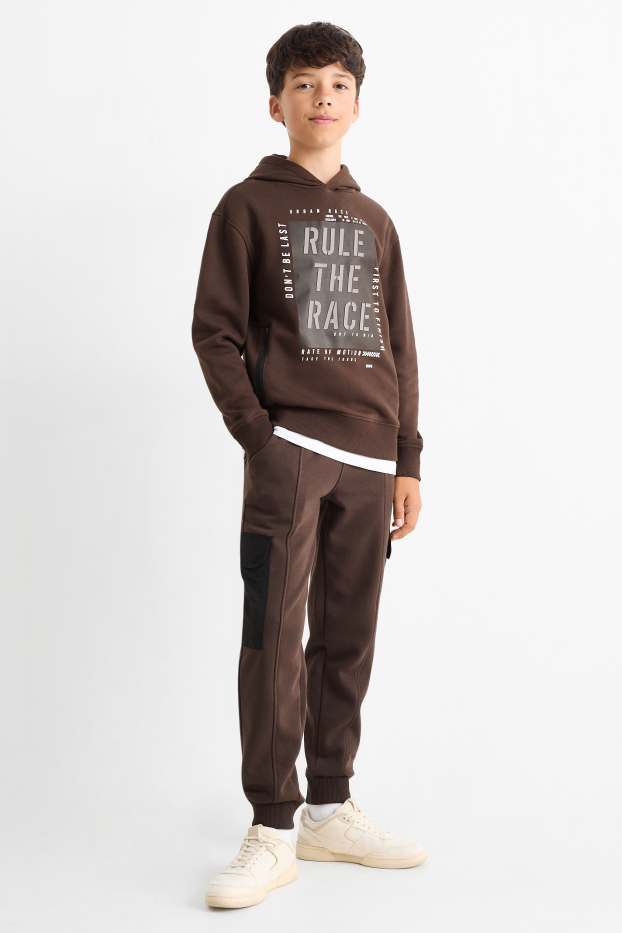 Children Boys - Cargo joggers - dark brown
