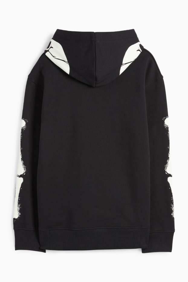 Kinder Buben - Halloween - Skelett - Hoodie - Glow in the dark - schwarz