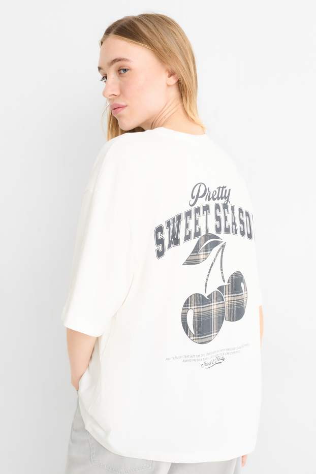 Women - T-shirt - oversized - white