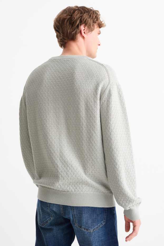 Herren - Pullover - strukturiert - hellgrau