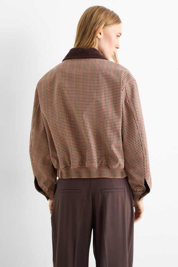 Femmes - Veste - à carreaux - beige