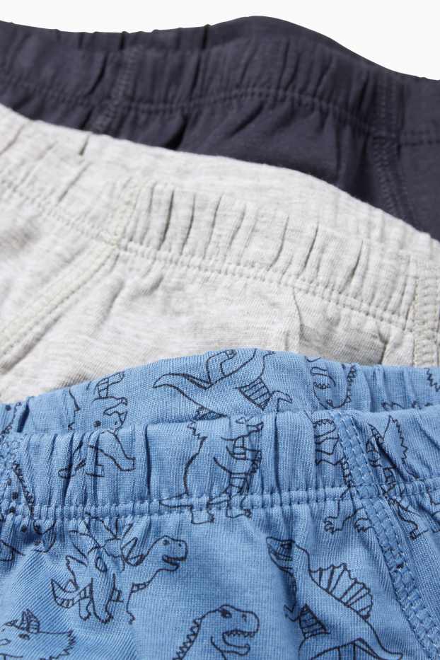 Enfants garçons - Lot de 3 - dinosaures - culotte - bleu foncé
