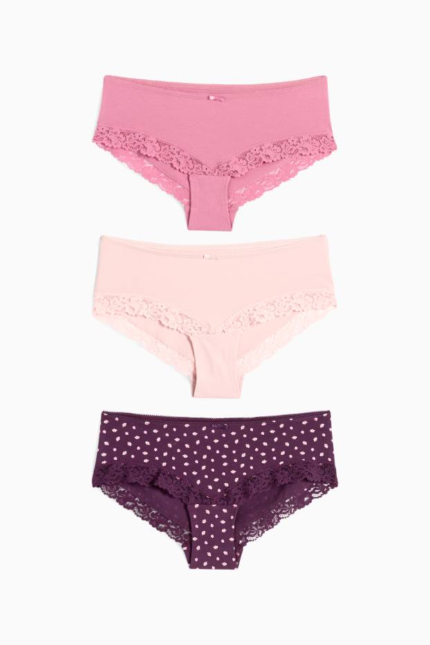 Damen - Multipack 3er - Hipster - lila