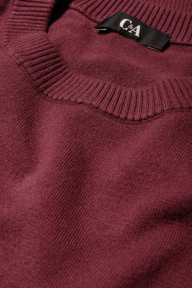 Damen - Feinstrick-Pullover - bordeaux