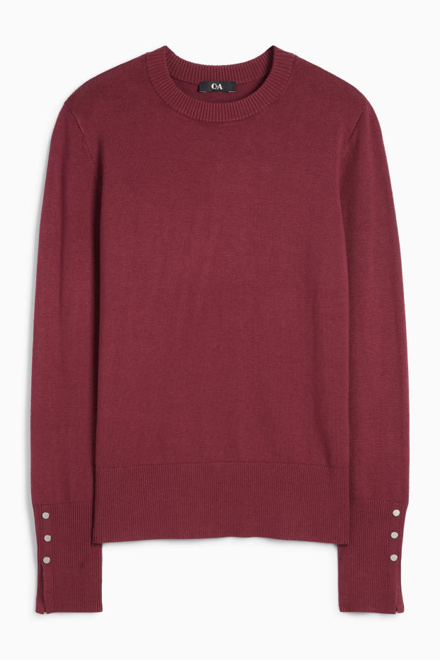 Damen - Feinstrick-Pullover - bordeaux