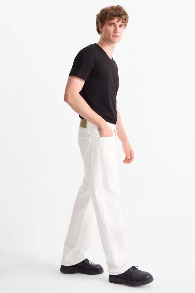 Heren - Relaxed jeans - wit