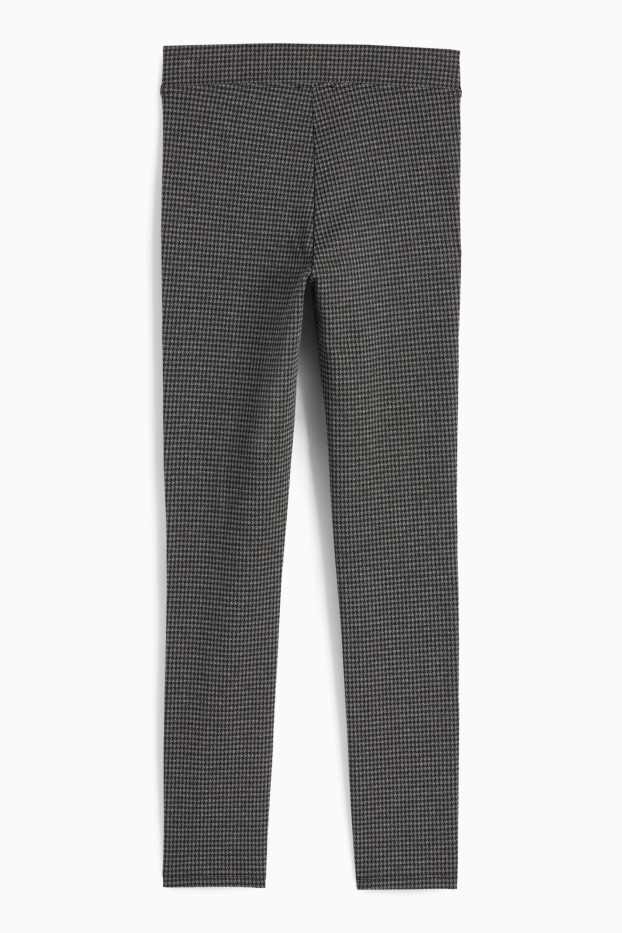 Women - Leggings - check - dark gray