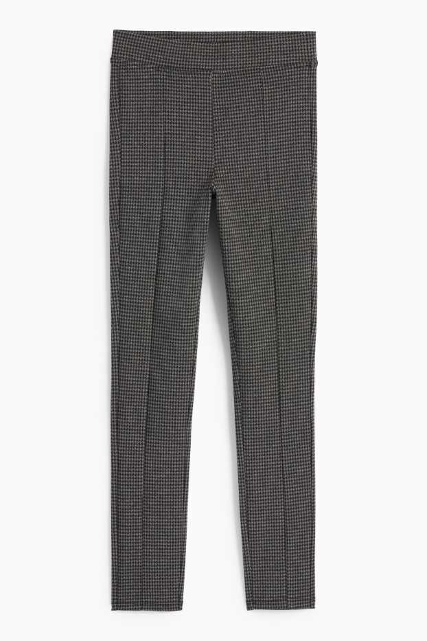 Women - Leggings - check - dark gray