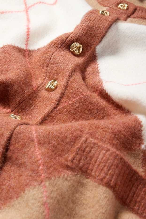 Women - Cardigan - check - beige