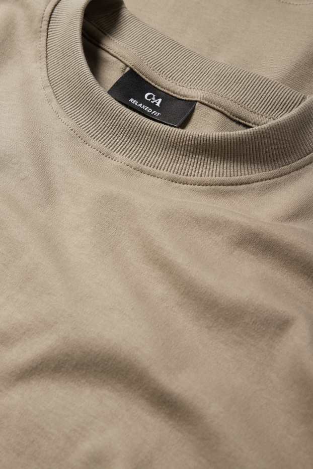 Bărbați - Tricou - relaxed fit - maro deschis