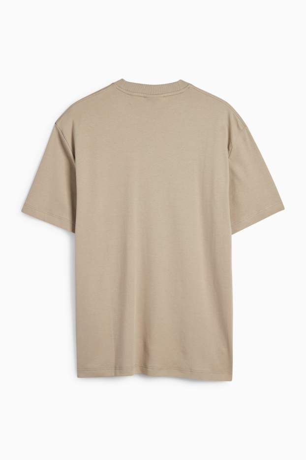 Bărbați - Tricou - relaxed fit - maro deschis