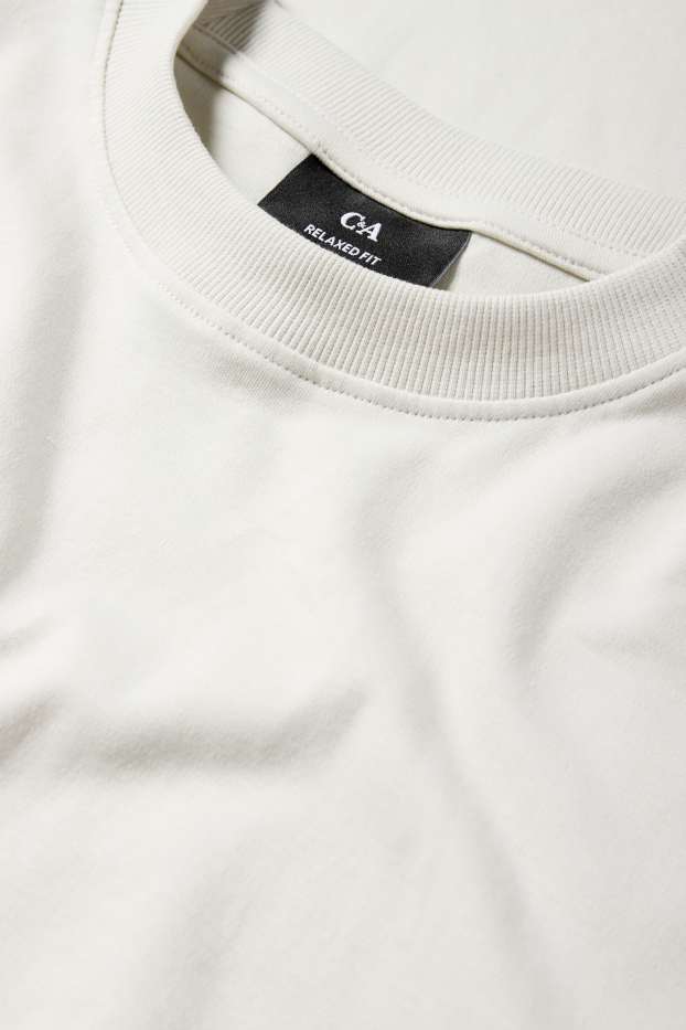 Bărbați - Tricou - relaxed fit - alb-crem