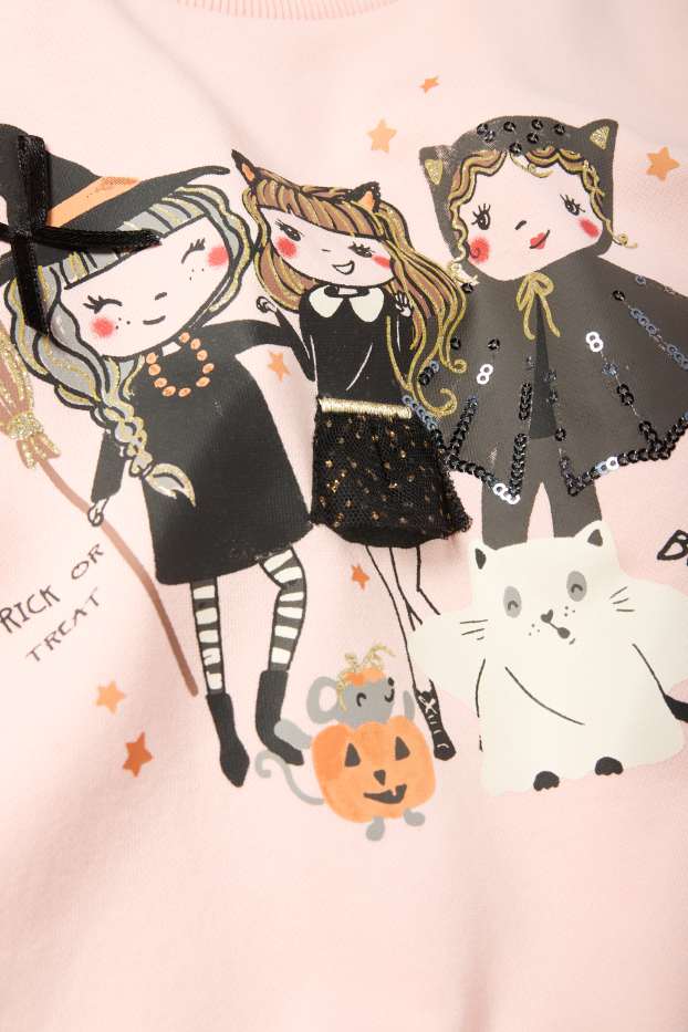 Niñas - Halloween - sudadera - rosa