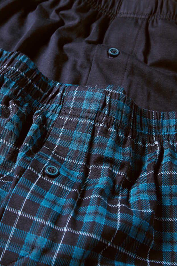 Hommes - Lot de 2 - caleçons - jersey - bleu foncé