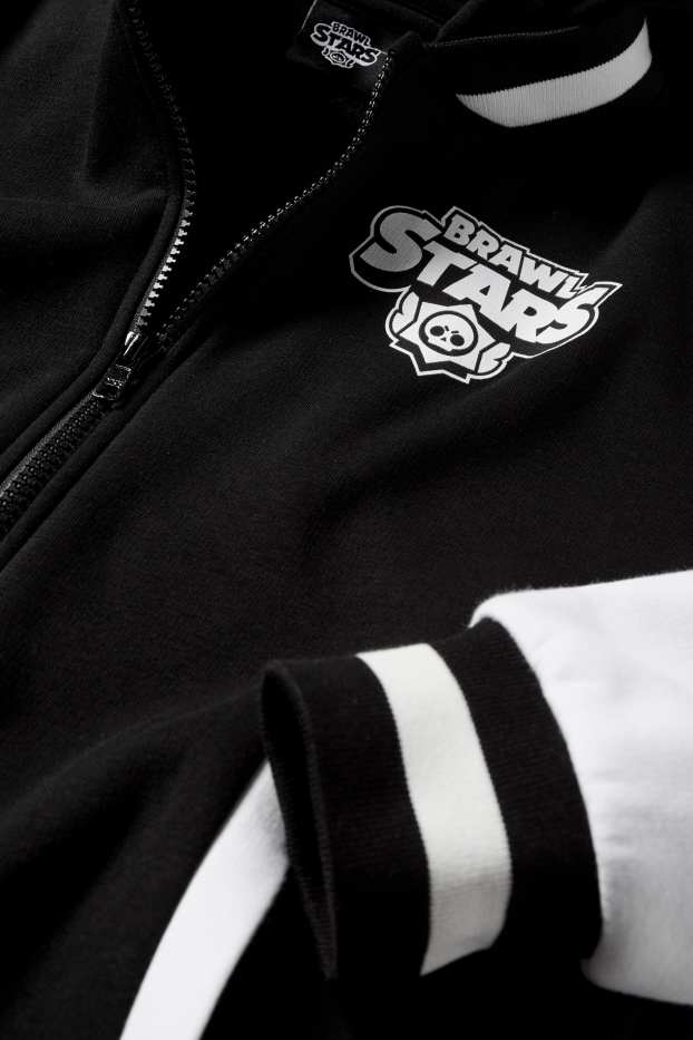 Children Boys - Brawl Stars - varsity jacket with hood - black