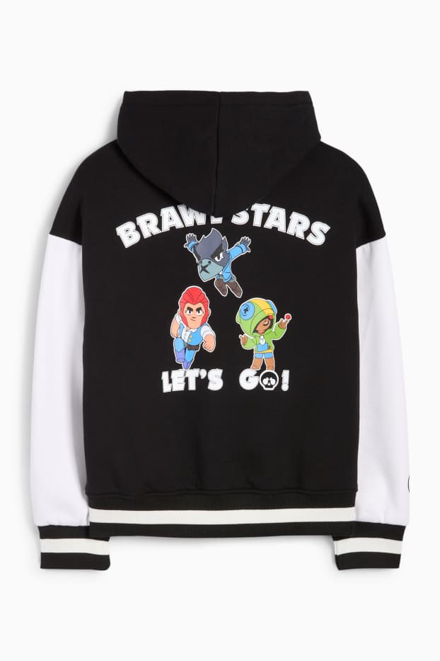 Children Boys - Brawl Stars - varsity jacket with hood - black