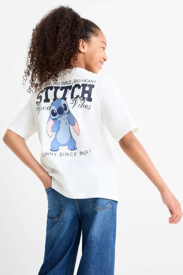 Children Girls - Lilo & Stitch - short sleeve T-shirt - white