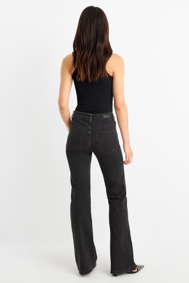 Damen - Flared Jeans - Mid Waist - LYCRA® - dunkeljeansgrau