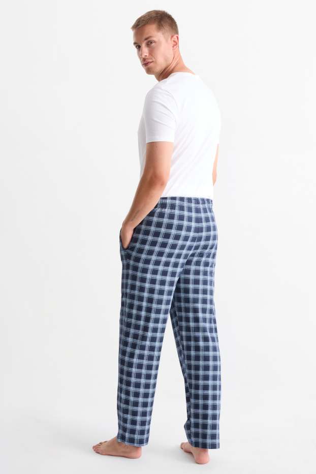 Uomo - Confezione da 2 - pantaloni pigiama - blu scuro