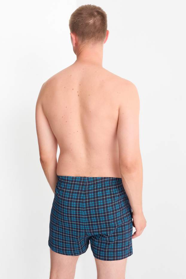 Hommes - Lot de 2 - caleçons - jersey - bleu foncé