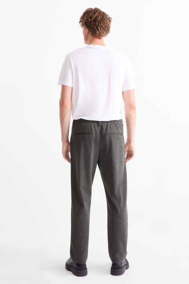 Pánské - Kalhoty chino - tapered fit - tmavošedá