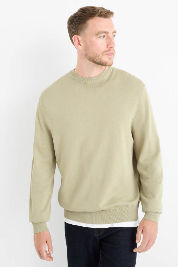 Herren - Feinstrick-Pullover - hellgrün