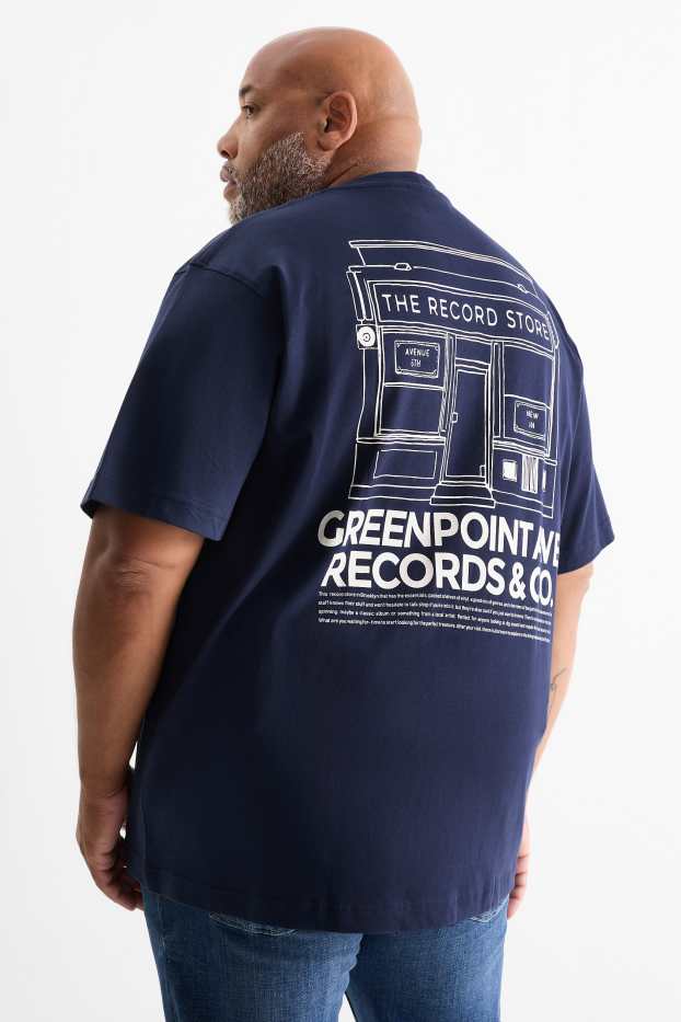 Uomo - T-shirt - relaxed fit - blu scuro