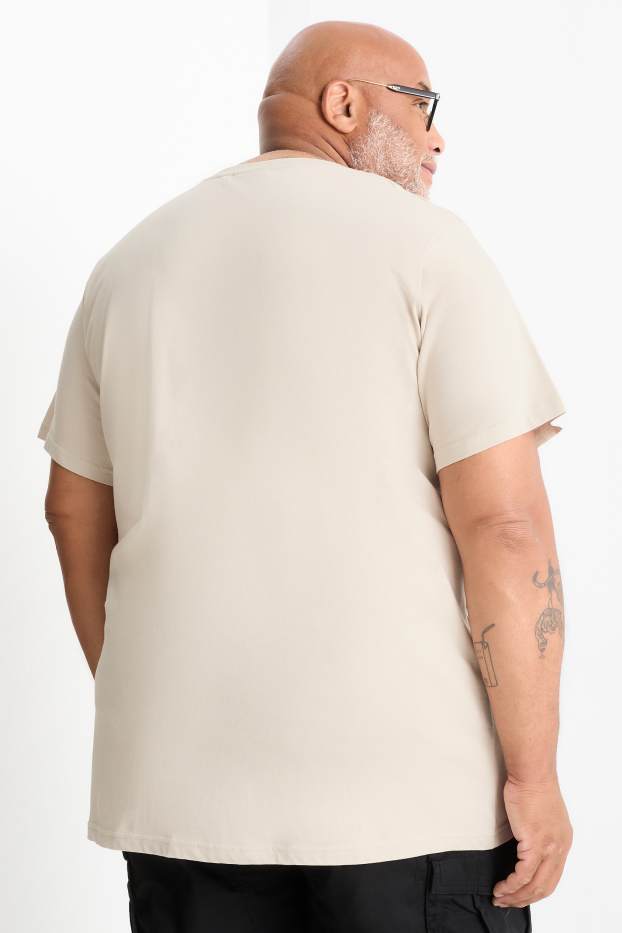 Hommes - T-shirt - relaxed fit - beige clair