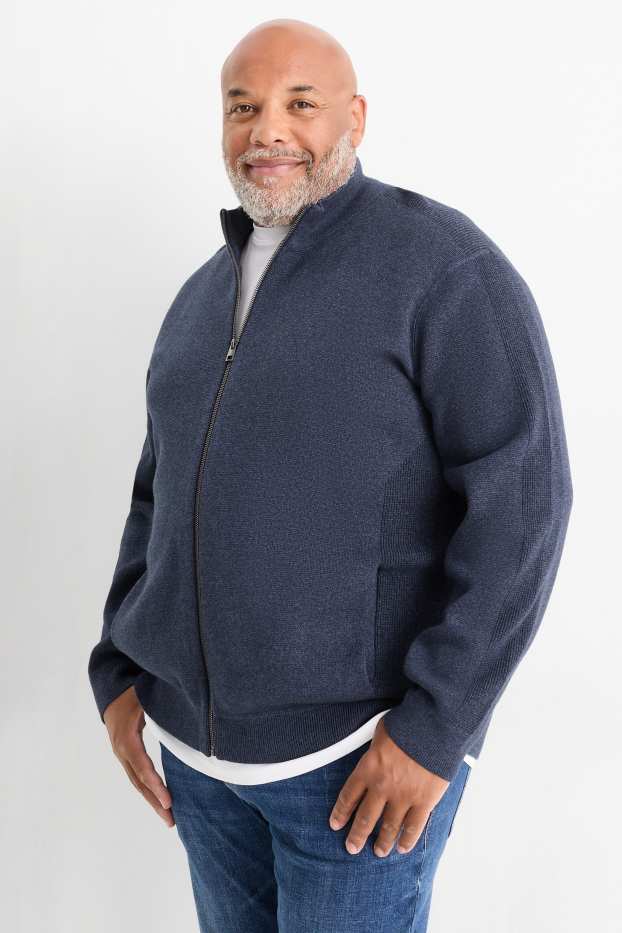 Uomo - Cardigan - blu scuro