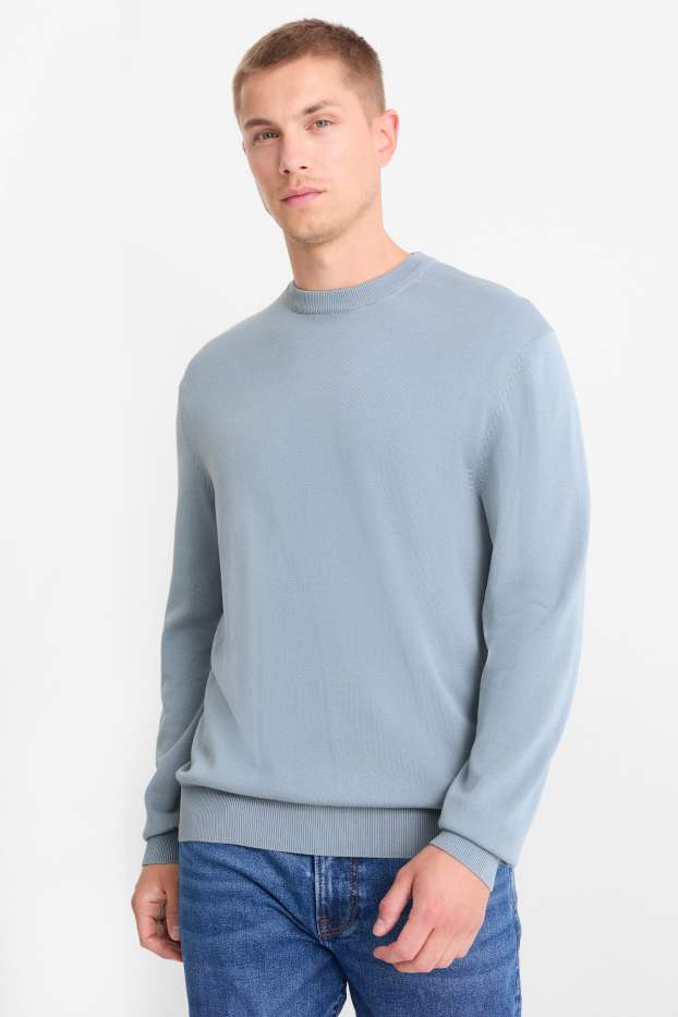Herren - Feinstrick-Pullover - blau