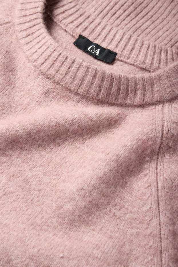 Damen - Strickpullover - kurzarm - pink