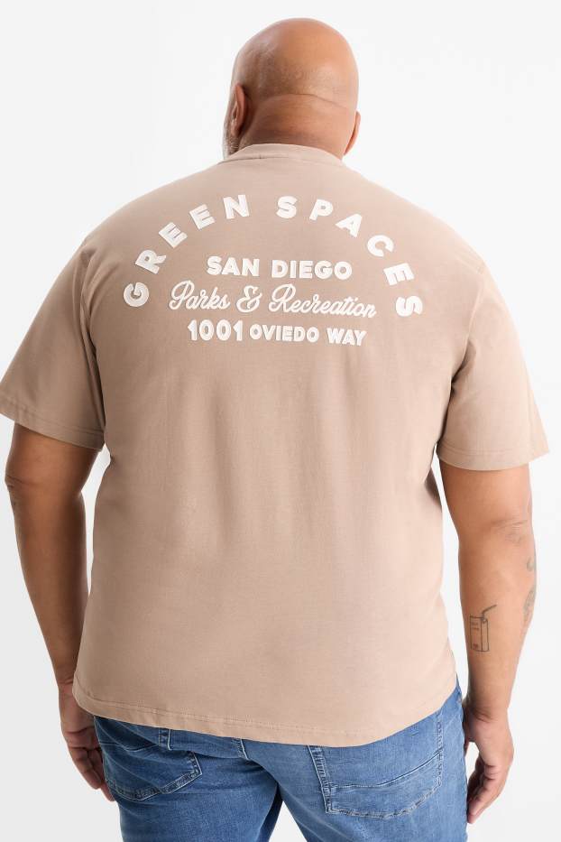 Hommes - T-shirt - relaxed fit - beige